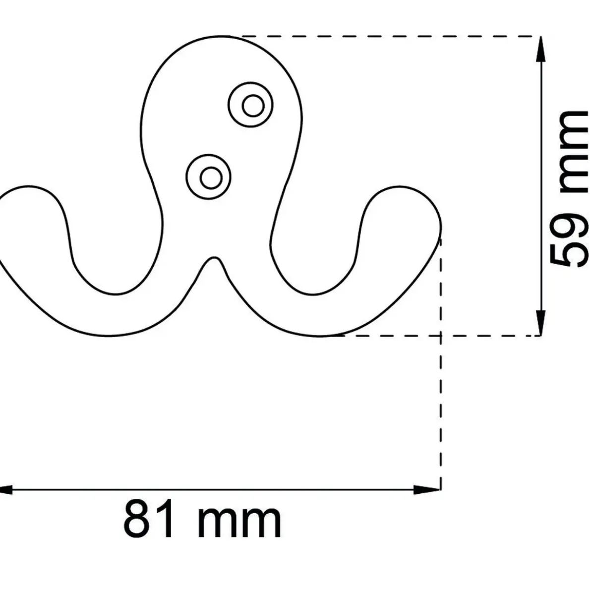 DUBBELKROK SMIDE 59X81MM