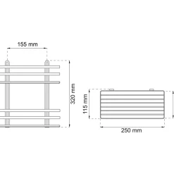 DUSCHKORG LUNARIA 2-PLAN KROM 320X250MM