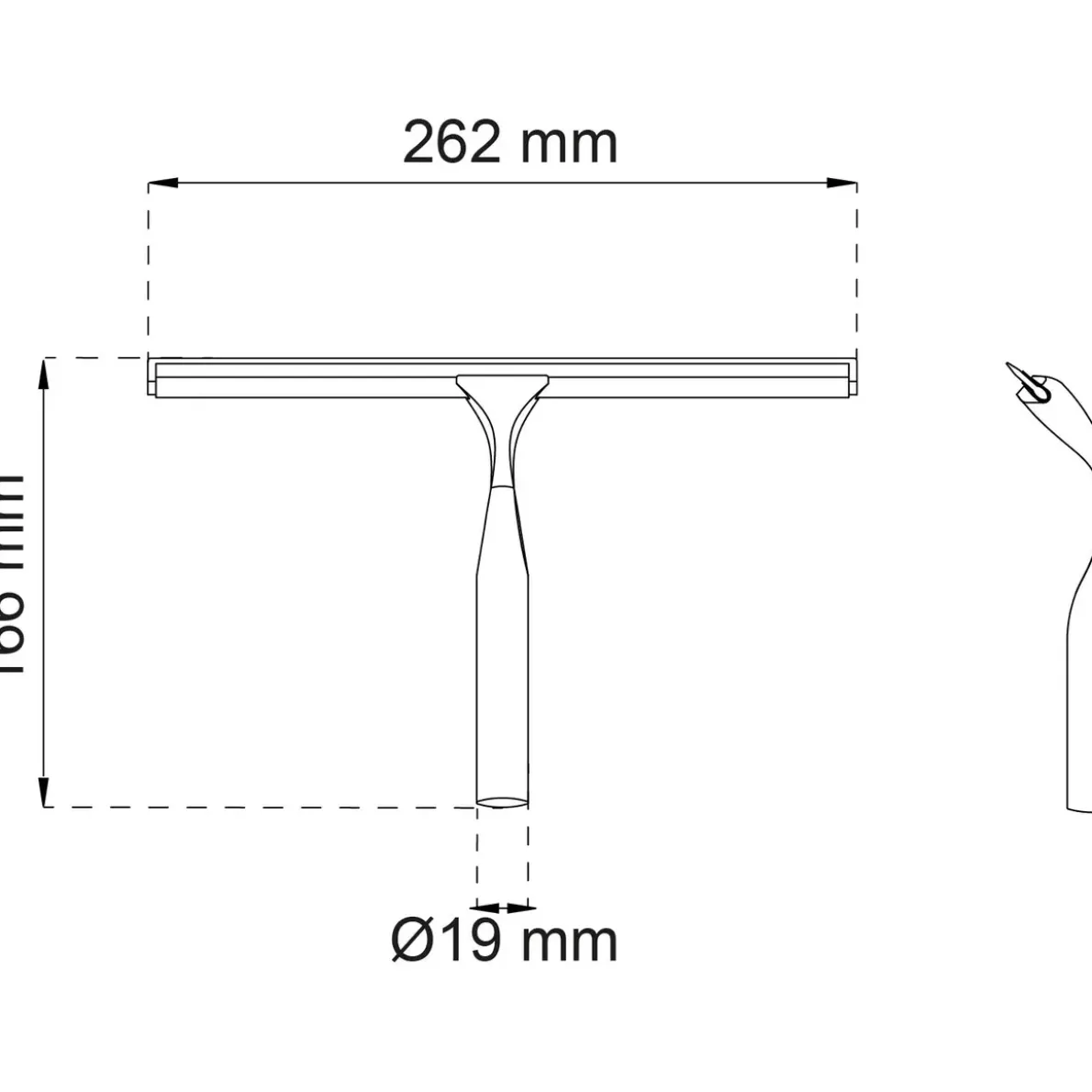 DUSCHSKRAPA OLERIA SVART 166X262MM