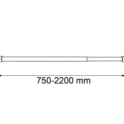 DUSCHSTÅNG SVART 75-220CM