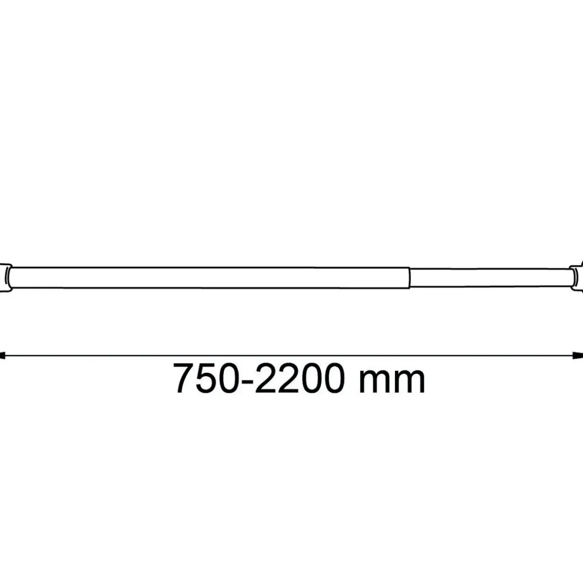 DUSCHSTÅNG SVART 75-220CM