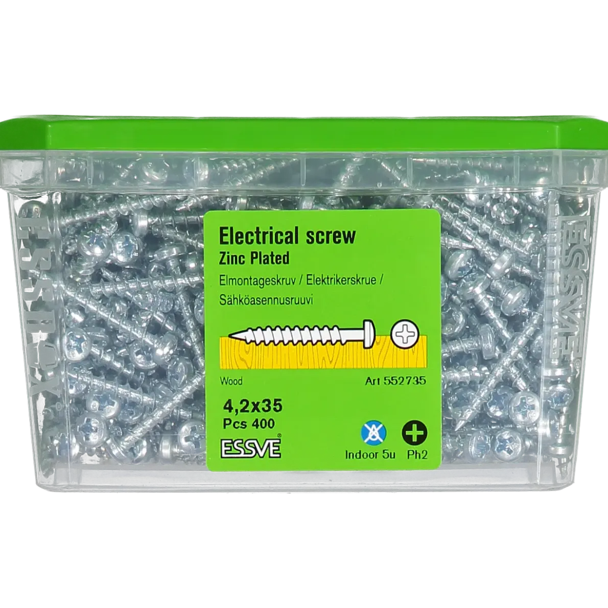 EL&MONTAGESKRUV KULLRIGT HUVUD PH2 FZB 4,2X35 400ST
