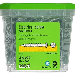 EL&MONTAGESKRUV KULLRIGT HUVUD PH2 FZB 4,2X22 500ST