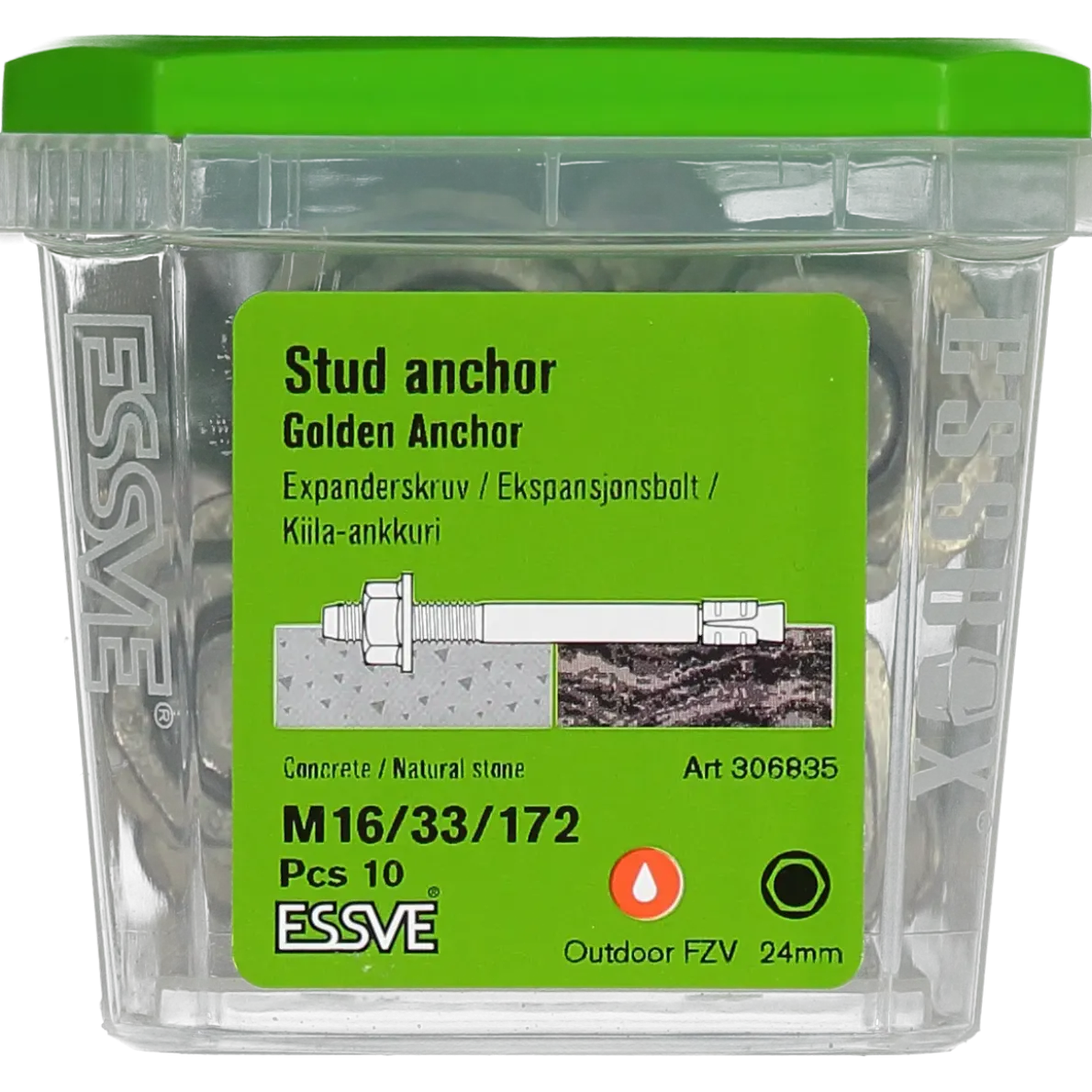 EXPANDER GOLDEN ANCHOR FZV M16/33/172 10ST