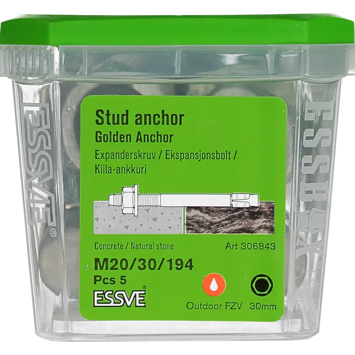 EXPANDER GOLDEN ANCHOR FZV M20/30/194 5ST