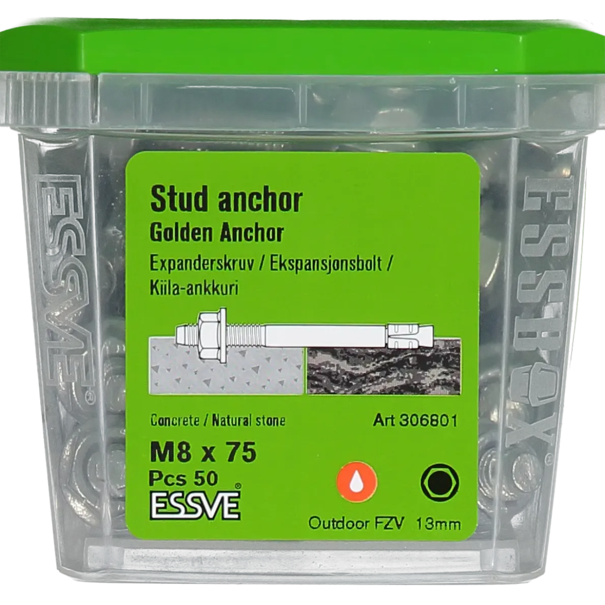 EXPANDER GOLDEN ANCHOR FZV M8X75 50ST