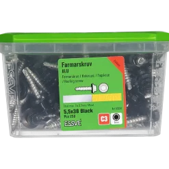 FARMARSKRUV BORRSPETS SEXKANTS ALUMINIUM SVART 5,5X35 250
