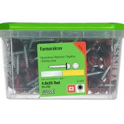 FARMARSKRUV BORRSPETS SEXKANTS HUVUD M BRICKA RÖD 4,8X35 250