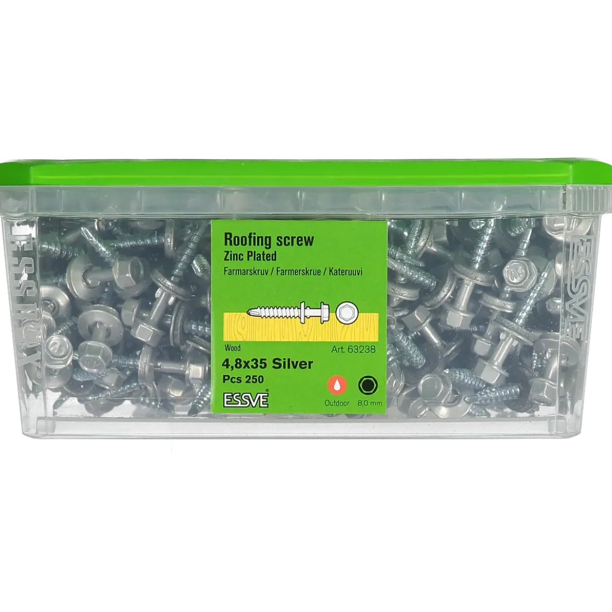 FARMARSKRUV BORRSPETS VINGAR MED BRICKA SILVER 4,8X35 250ST