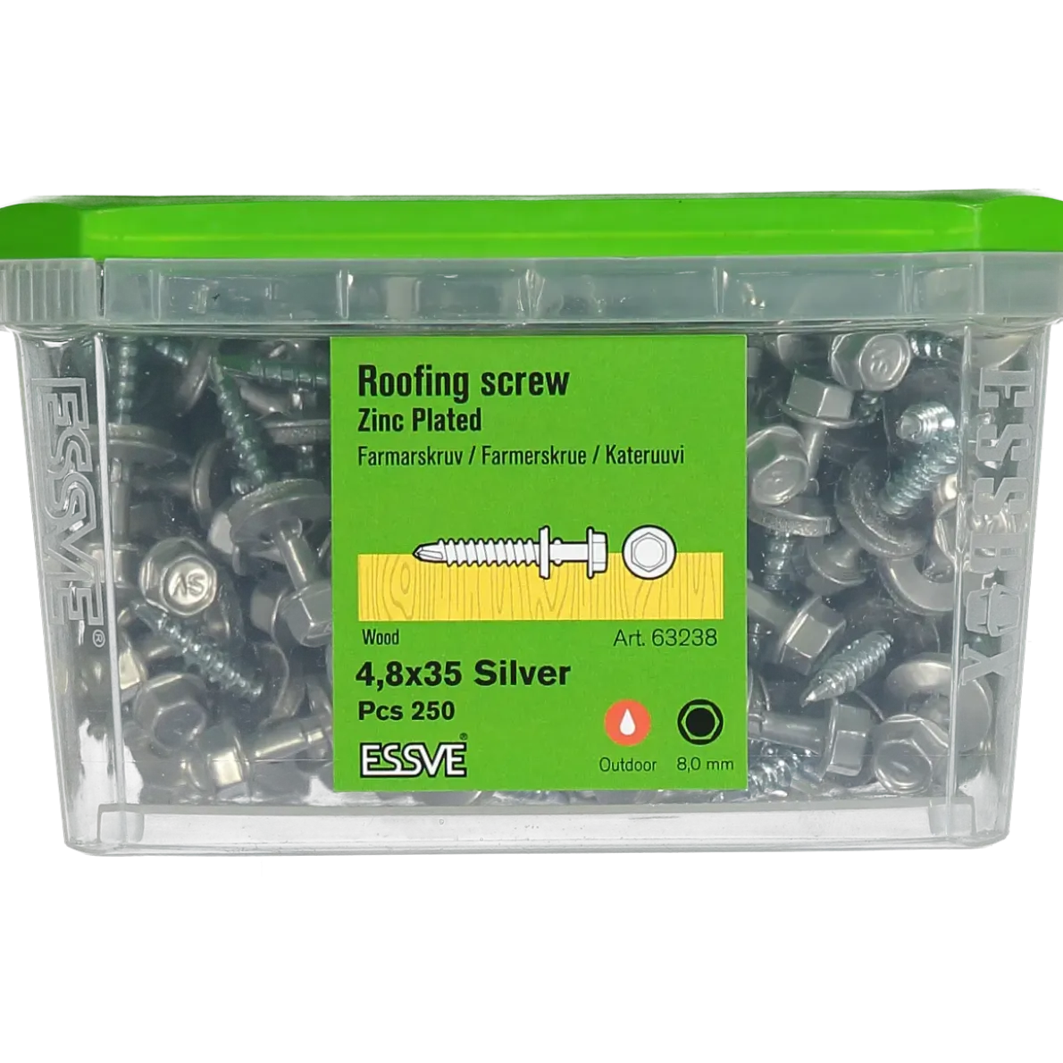 FARMARSKRUV BORRSPETS VINGAR MED BRICKA SILVER 4,8X35 250ST