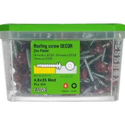 FARMARSKRUV DECOR BS RÖD RAL 3009 TX25 FZB 4,8X35 250ST