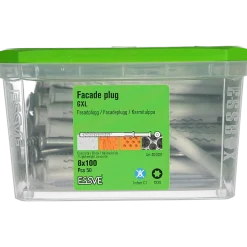 FASADPLUGG GXL SKRUV FÖRSÄNKT HUVUD TX30 FZB 8X100 50ST