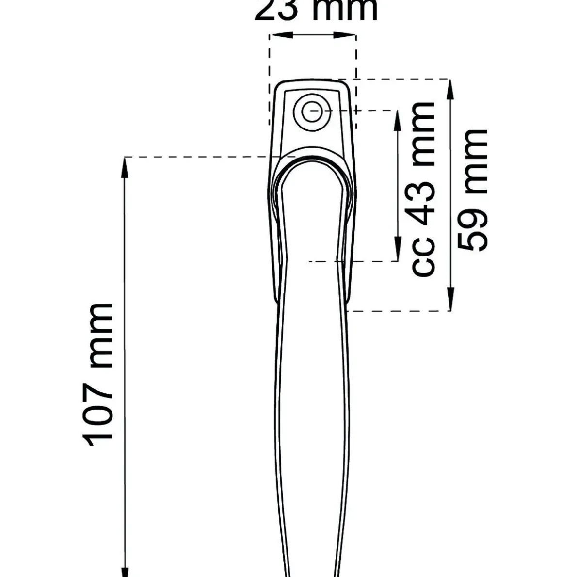 FÖNSTERHANDTAG 2162 RAK KROM