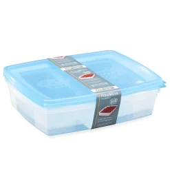 FÖRVARINGSBURK N.PLAST FRYS/MICRO TRSP/BLÅ 2X1,5L