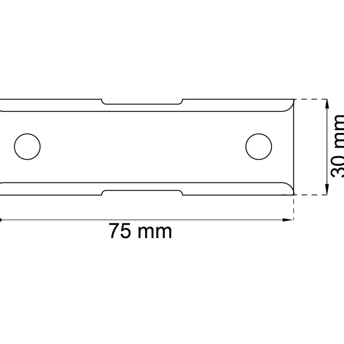 GARDINBESLAG 420-H2 VIT 75MM 2ST