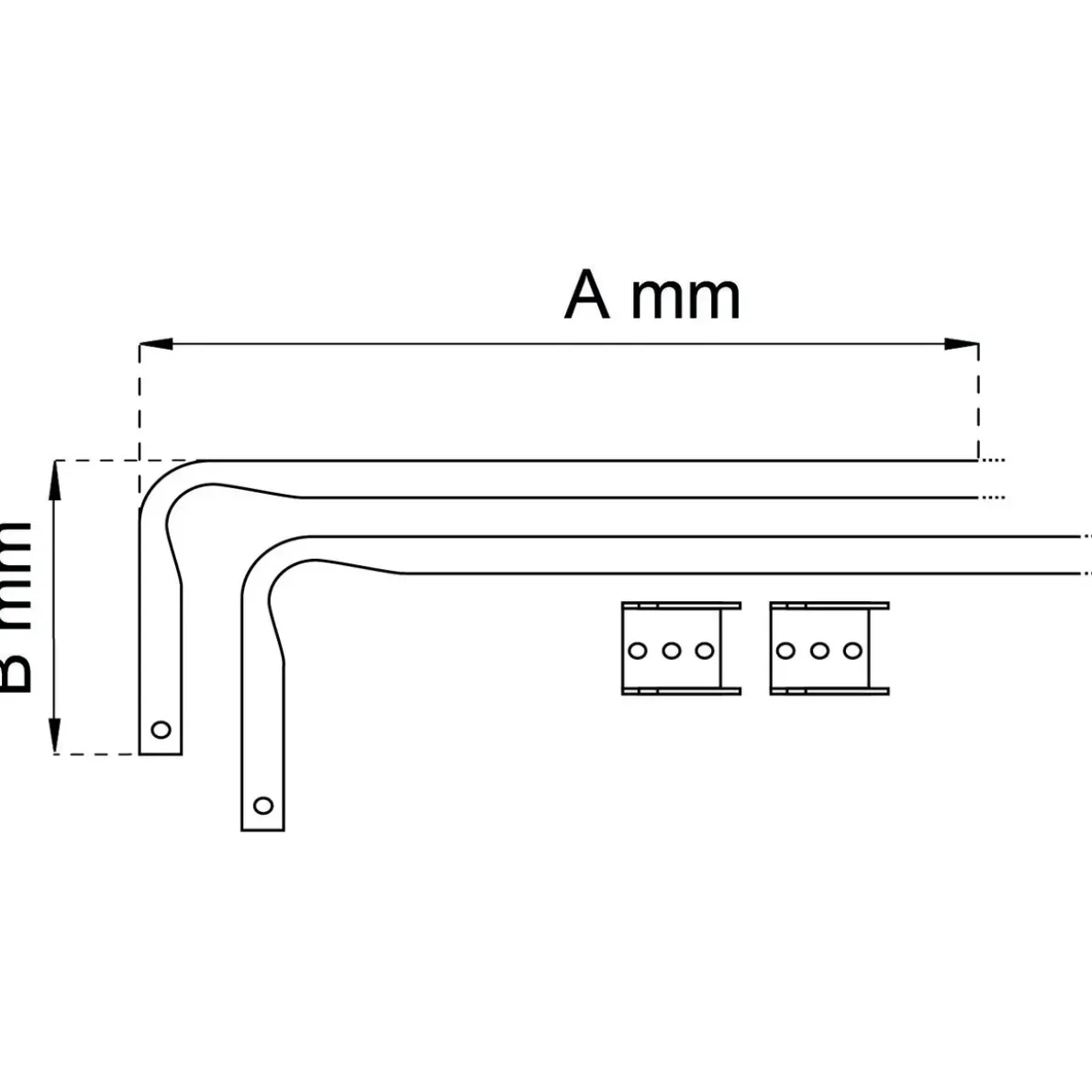 GARDINSKENA C-PROFIL 1221-5 VIT 9/90-160CM
