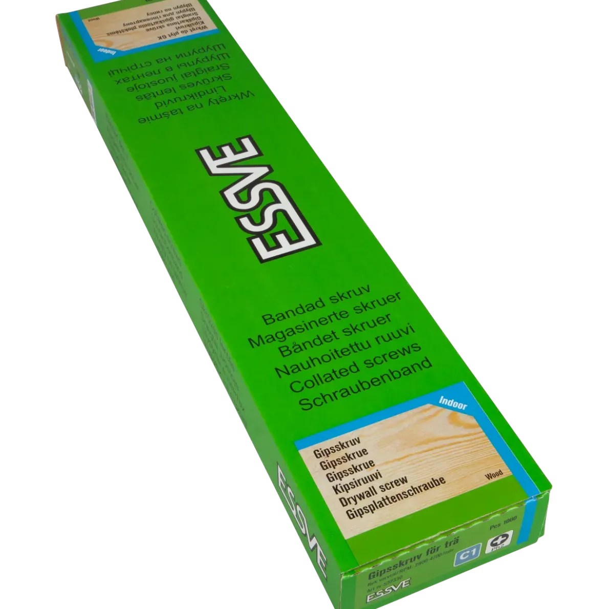 GIPSSKRUV BANDAD FÖR TRÄREGEL PH2 FZB 3,9X25 1000ST