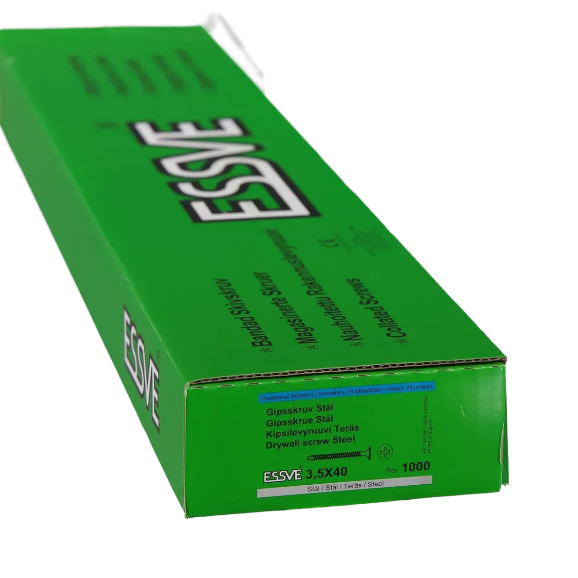 GIPSSKRUV BANDAD MED BORRSPETS PH2 FOSFATERAD 3,5X40 1000ST