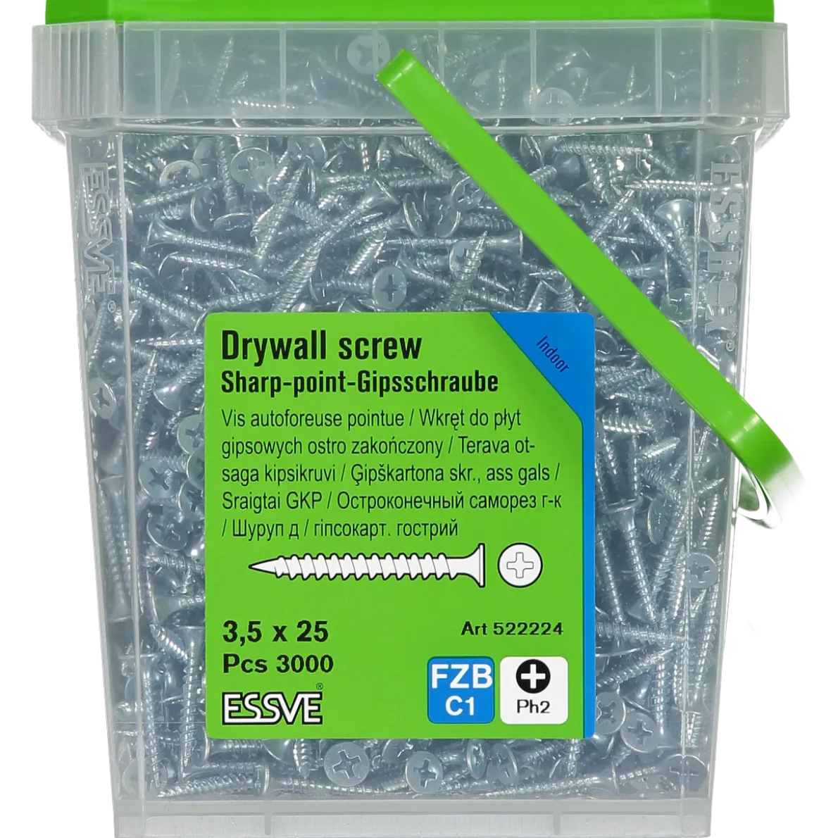 GIPSSKRUV FÖR STÅLREGEL PH2 FZB 3,5X25 3000ST