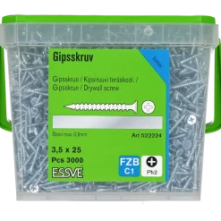 GIPSSKRUV FÖR STÅLREGEL PH2 FZB 3,5X25 3000ST
