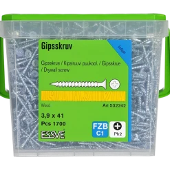 GIPSSKRUV FÖR TRÄREGEL PH2 FZB 3,9X41 1700ST
