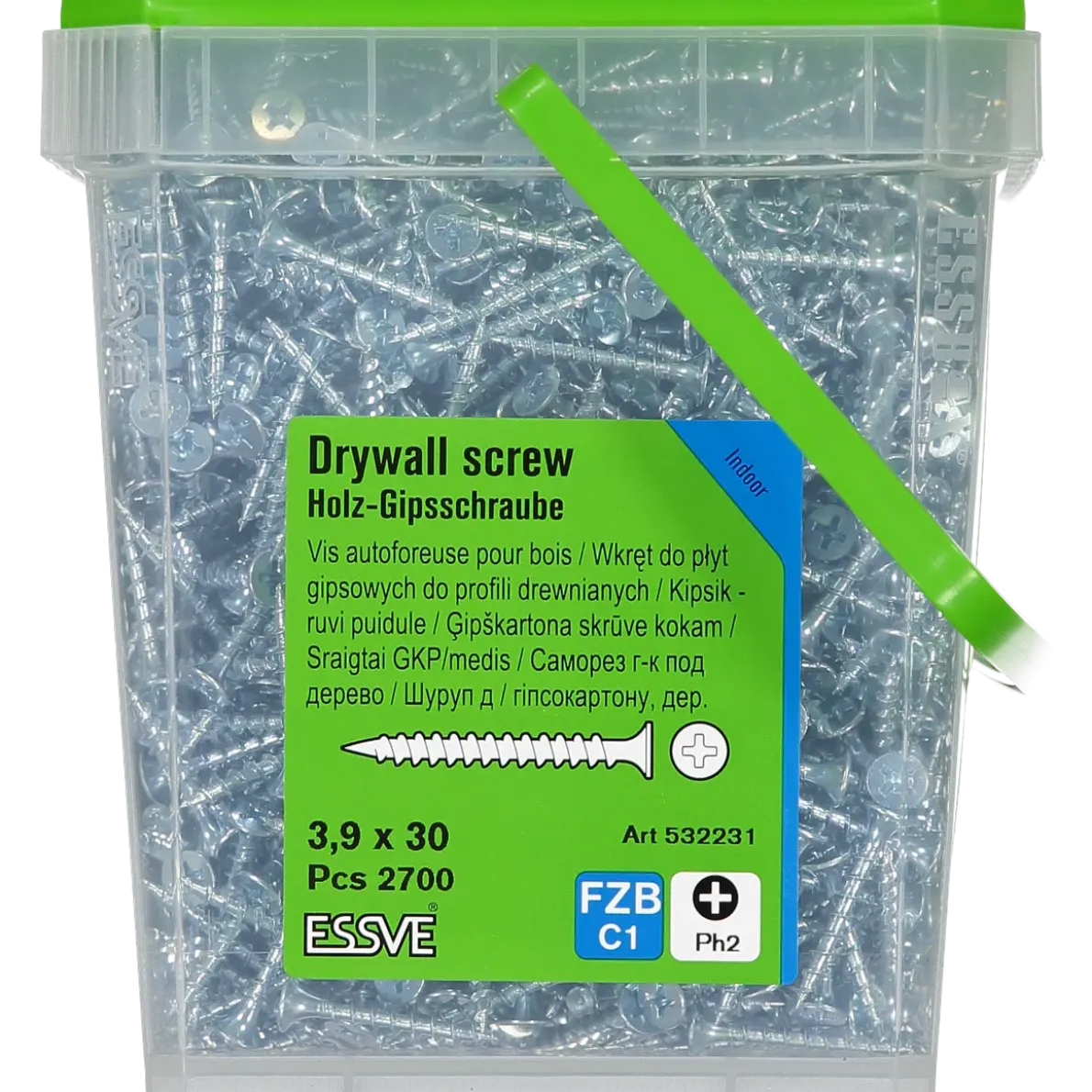 GIPSSKRUV FÖR TRÄREGEL PH2 FZB 3,9X30 2700ST