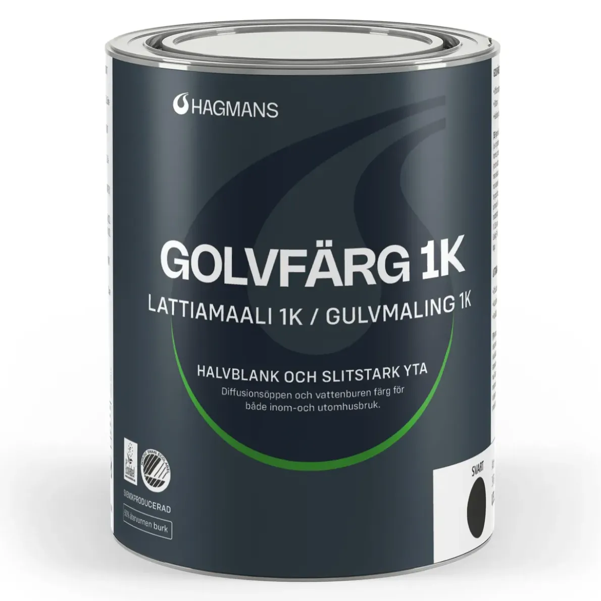 GOLVFÄRG 1K SVART 0,75L