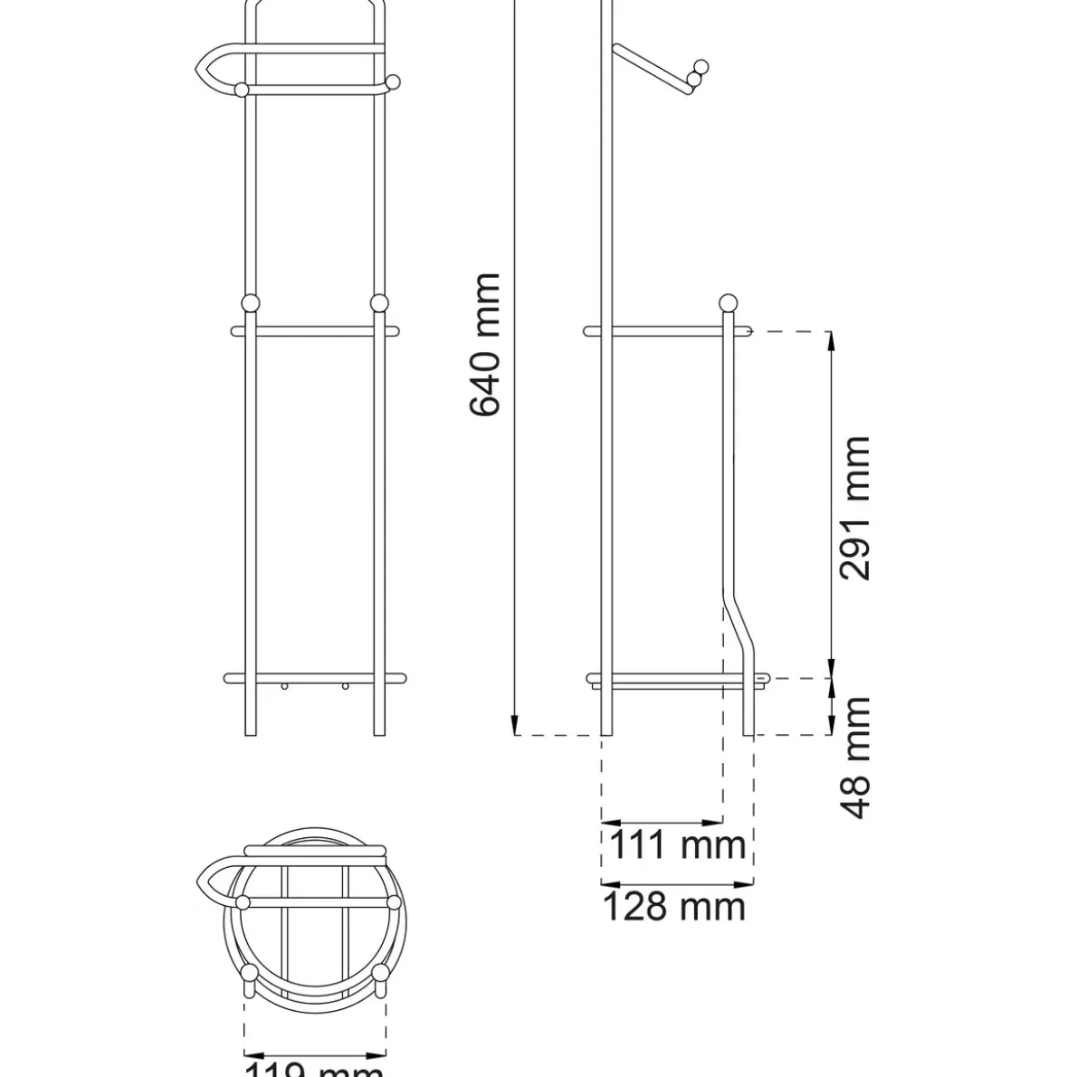 GOLVSTÄLL VIOLA KROM 640MM