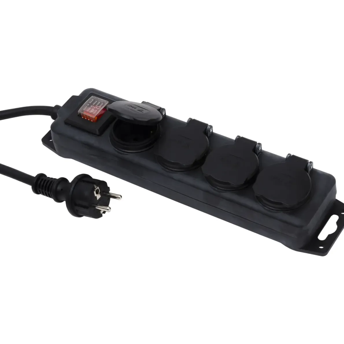 GRENUTTAG 4-V JORD 3M KABEL IP44 M. LOCK 3G1.5 H07RN-F