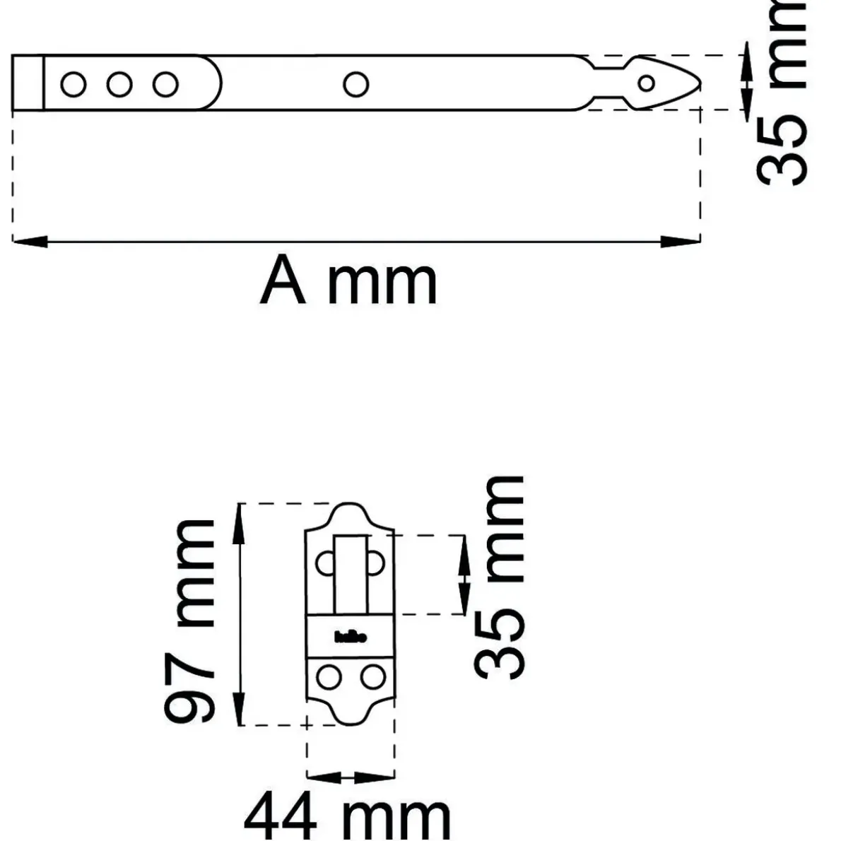 HAKGÅNGJÄRN 214 SVART 400MM TAPP D12MM 2ST