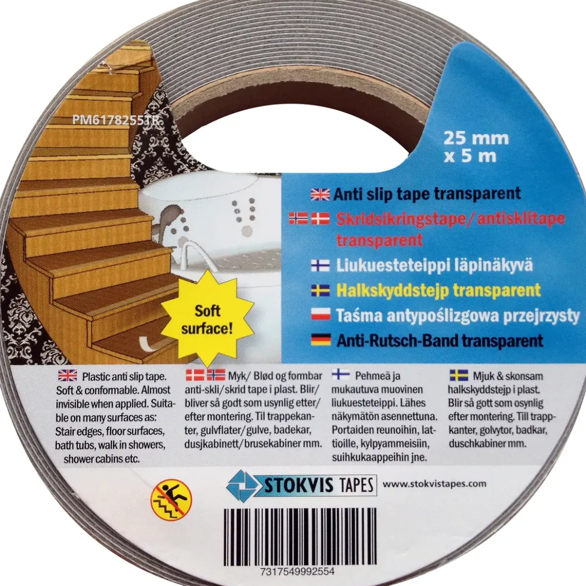 HALKSKYDDSTEJP TRANSPARENT 25MMX5M