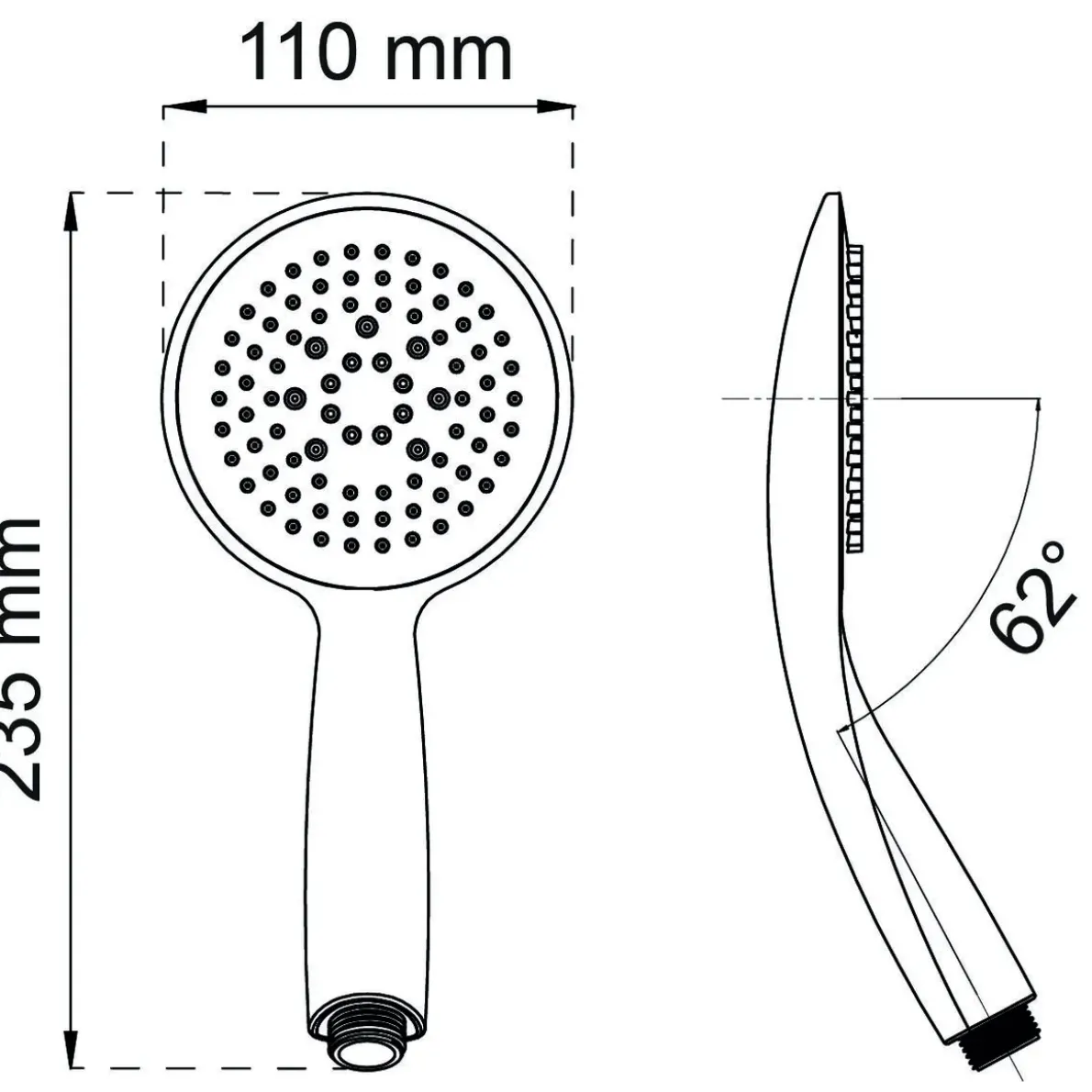 HANDDUSCH DAHLIA 1-SPRAY KROM D110MM