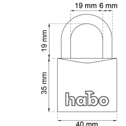HÄNGLÅS 903-1 TWIN KLASS 1 MÄSS 40MM 2ST