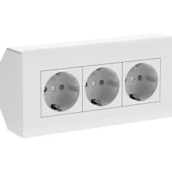 HÖRNBOX 3-VÄGS JORD VÄGGUTTAG 16A VIT CONNECT 2 HOME