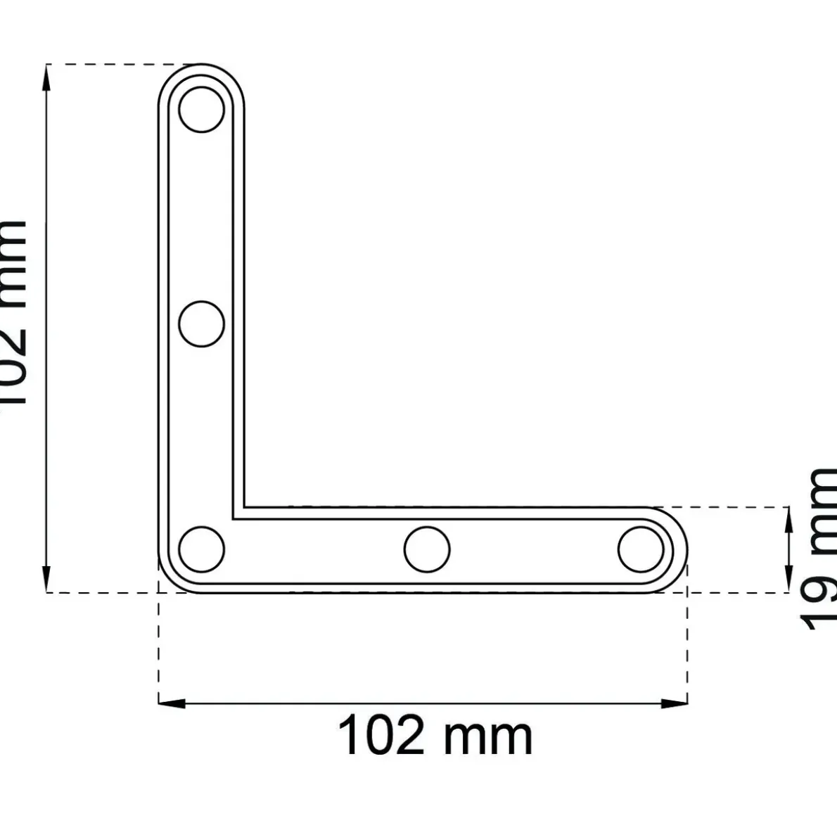HÖRNJÄRN 1154 VIT 102X102MM 4ST