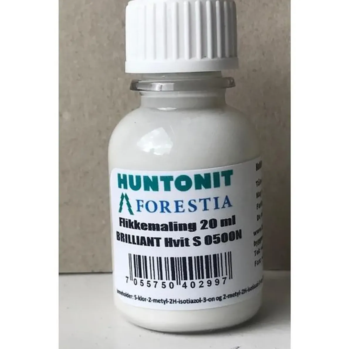 Huntonit Bättringsfärg Brilliant vit NCS S 0500-N 20ml