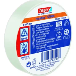ISOLERINGSTEJP 53988VIT 19MM 20M