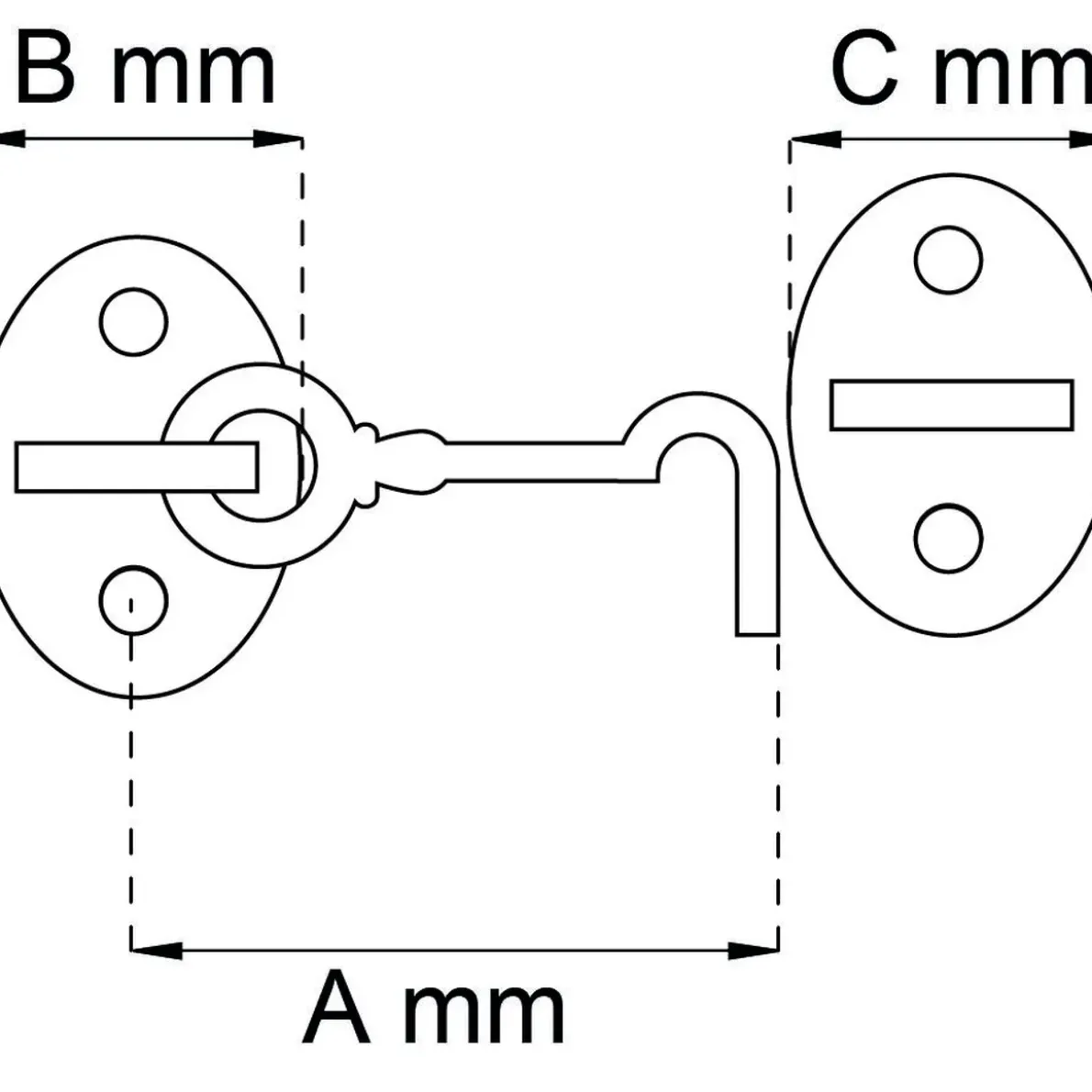 KAJUTHAKE 7405 KROM 72MM