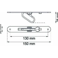 KANTHANDTAG 292 B KROM 150X20MM