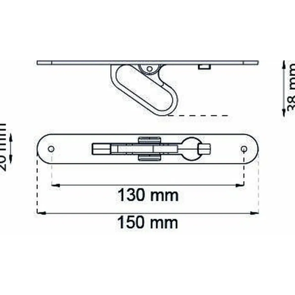 KANTHANDTAG 292 SVART 150X20MM