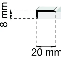 KANTLIST SA46 EK 100CM 8X20MM