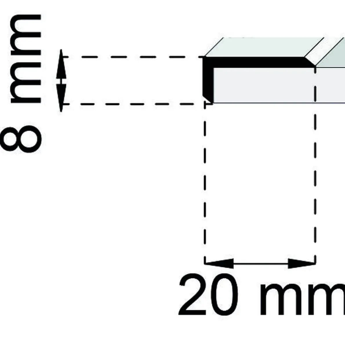 KANTLIST SA46 EK 100CM 8X20MM
