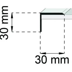KANTLIST SA14 MATTSVART 200CM 30X30MM