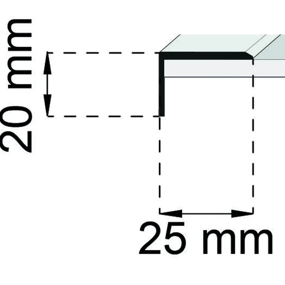KANTLIST SA26 RF 100CM 20X25MM