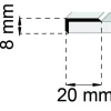 KANTLIST SA46 RF 200CM 8X20MM