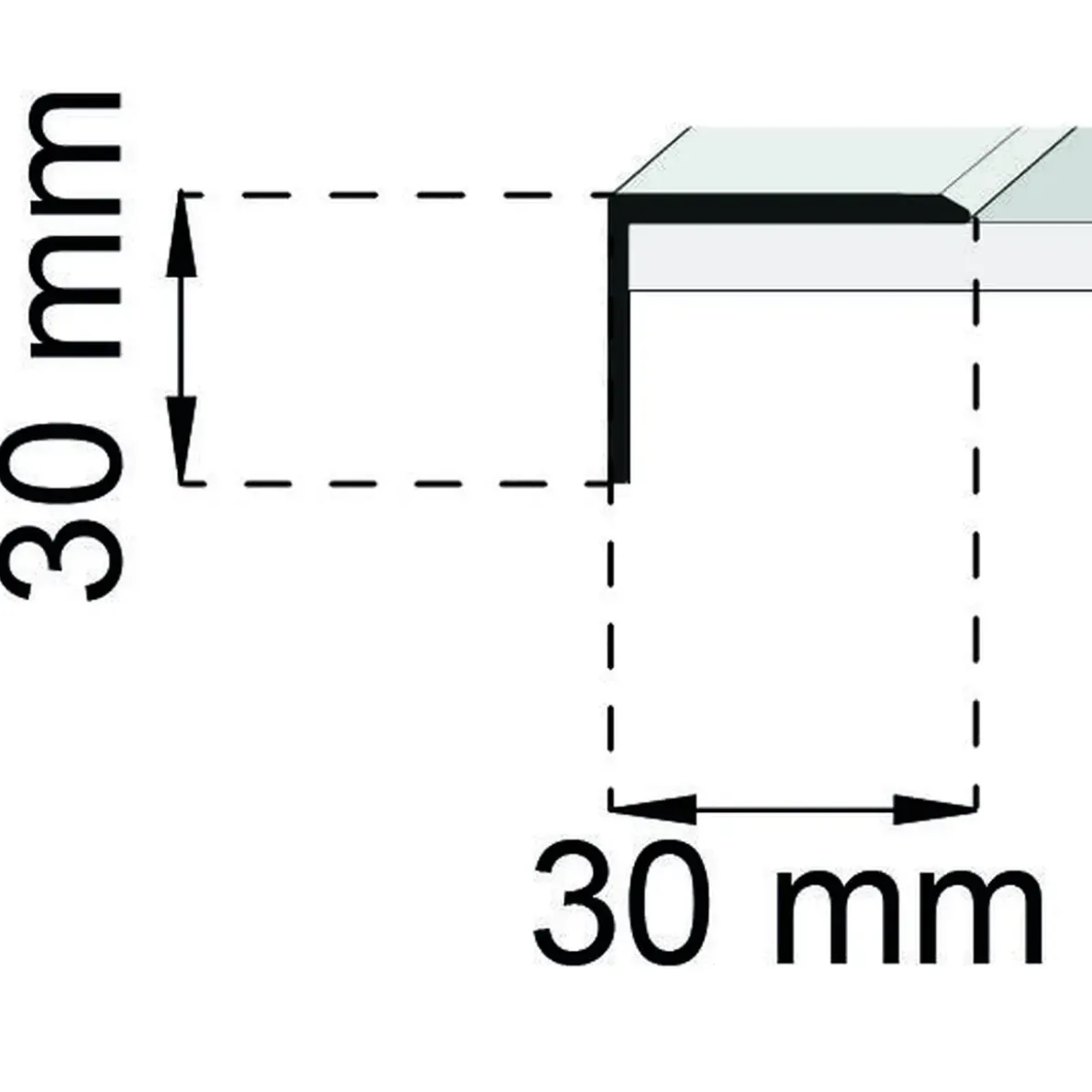 KANTLIST SA14 RF 200CM 30X30MM