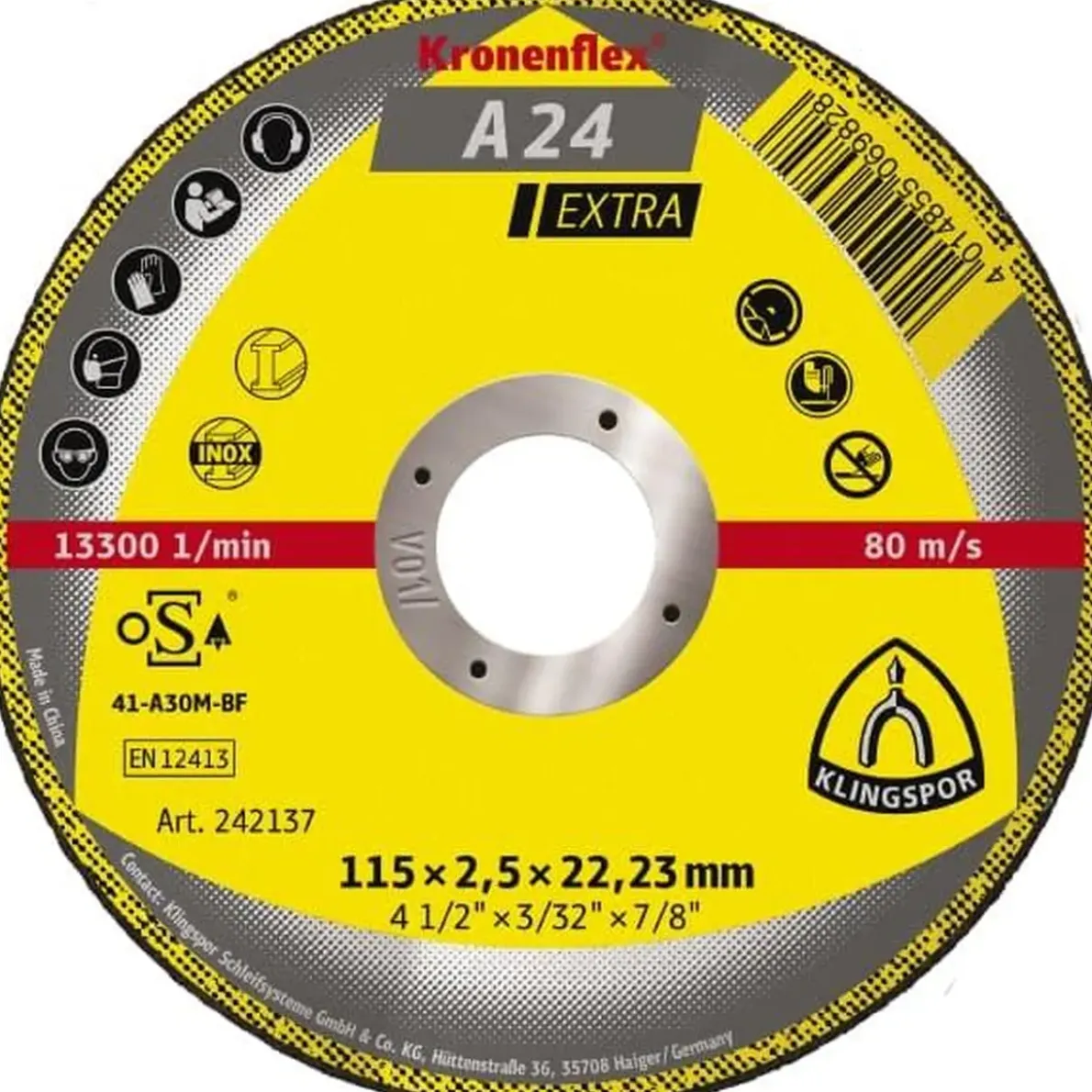 KAPSKIVA A24EX EXTRA RAKT NAV 115X2,5X22,23MM