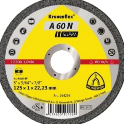 KAPSKIVA A60N SUPRA RAKT NAV 125X1X22,23MM