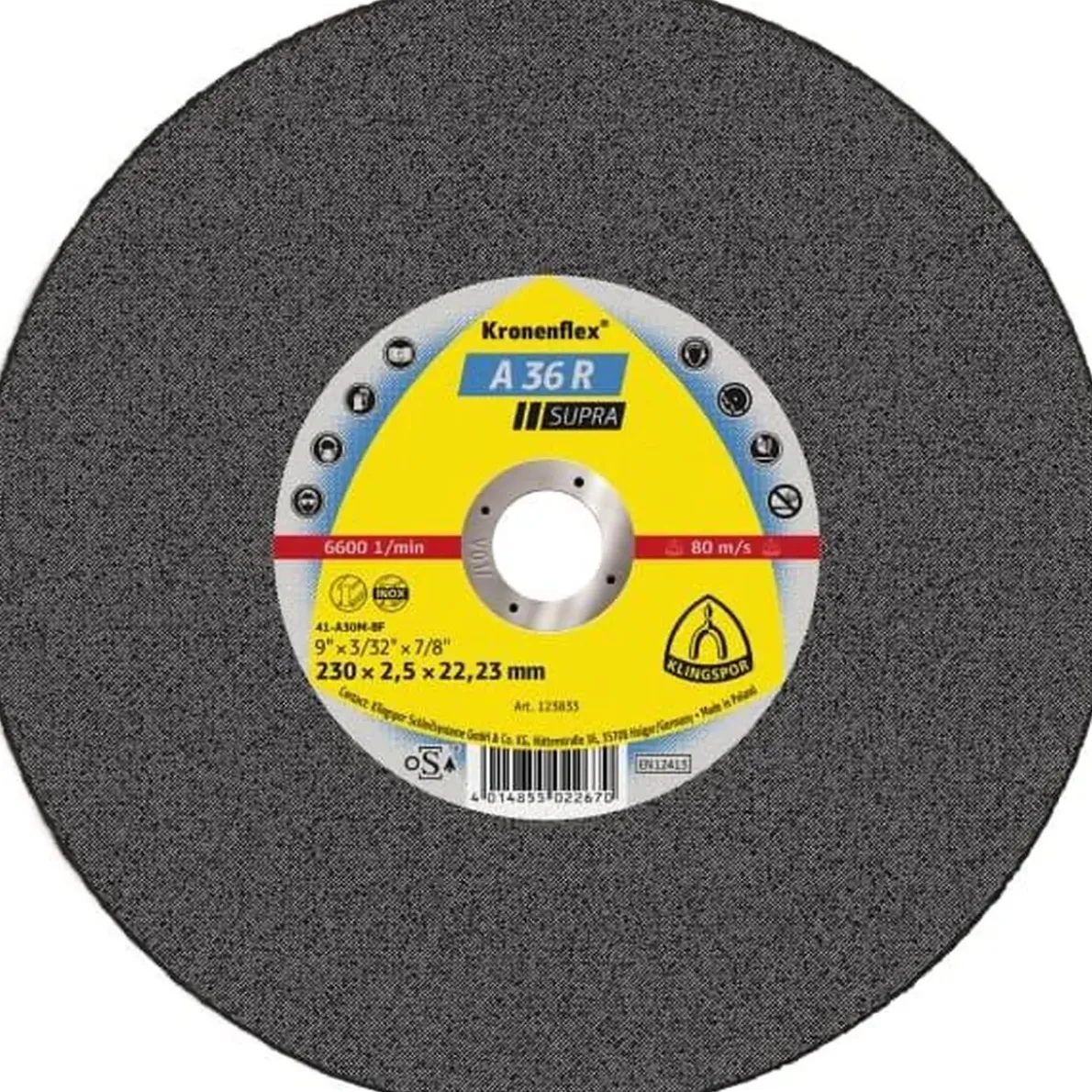 KAPSKIVA A36R SUPRA RAKT NAV 180X2,5X22,23MM