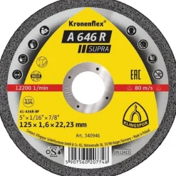 KAPSKIVA A646R SUPRA RAKT NAV 125X1,6X22,23MM